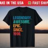 Vintage Legendary Awesome Epic Since 1990 Birthday Tee Shirt