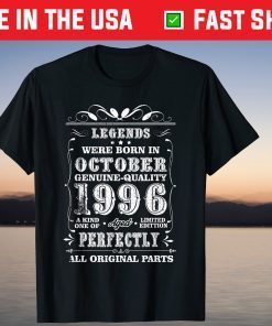 Vintage Legends Were Born In October 1996 Aged 25th Birthday Gift T-Shirt