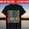 Vintage October 1944 77th Birrthday Tee Shirt