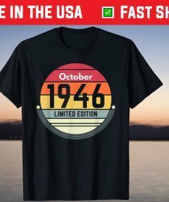 Vintage October 1946 75th Birthday 75 Years Old 2021 Shirt