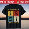 Vintage October 1951 Limited Edition 70th Birthday 70 Years Old Tee Shirt