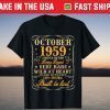 Vintage October 1959 62Th Birthday 62 Years Old Tee Shirt
