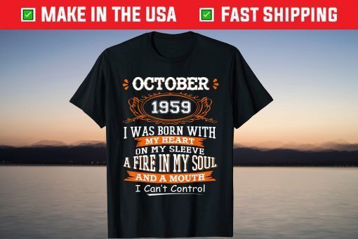 Vintage October 1959 Birthday 60 Years Old Tee Shirt