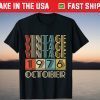 Vintage October 1976 45th Birrthday Tee Shirt