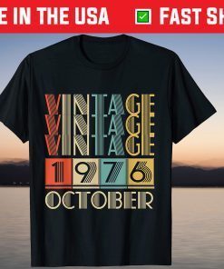 Vintage October 1976 45th Birrthday Tee Shirt