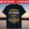 Vintage October 1977 44th Birthday 44 Years Old Tee Shirt