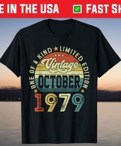 Vintage October 1979 42 Birthday 42th Birthday Tee Shirt