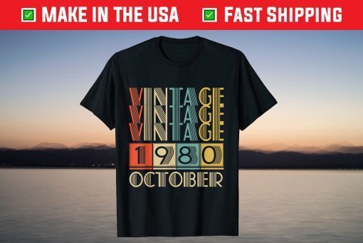 Vintage October 1980 41st Birrthday 2021 T-Shirt