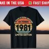 Vintage October 1981 40th Birthday Tee Shirt
