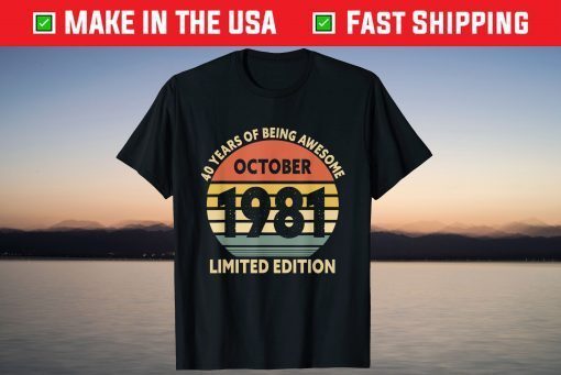 Vintage October 1981 40th Birthday Tee Shirt