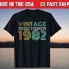 Vintage October 1982 39th Birthday 39 Years Old Gift Shirt