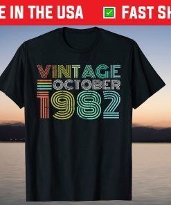 Vintage October 1982 39th Birthday 39 Years Old Gift Shirt