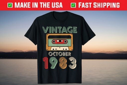 Vintage October 1983 Happy Birthday 37 Years Old T-Shirt