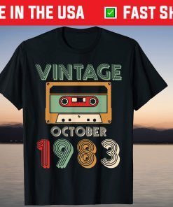 Vintage October 1983 Happy Birthday 37 Years Old To Me You 2021 Shirt