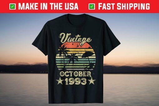 Vintage October 1993 28th Birthday 28 Years Old 2021 Shirt