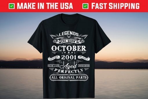 Vintage October 2001 20th Birthday 20 Years Old Gift T-Shirt