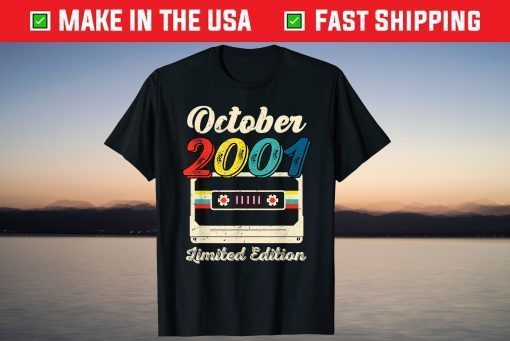 Vintage October 2001 Limited Edition 20th Birthday Gift T-Shirt