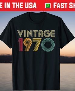 Vintage Retro 51 Years Old Best Of 1970 51st Birthday Tee Shirt