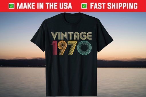 Vintage Retro 51 Years Old Best Of 1970 51st Birthday Tee Shirt