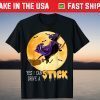 Yes I Can Drive A Stick Cute Halloween Dachshund Dog Witch Tee Shirt
