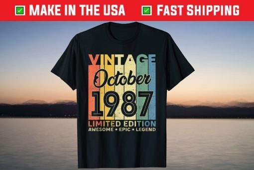 Vintage October 1987 Limited Edition Awesome Epic legend Tee Shirt