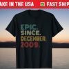12th Birthday Epic Since December 2009 Vintage 12 Years Old T-Shirt