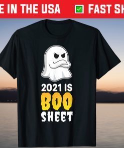 2021 Is Boo Sheet Halloween Funny Ghost Face Mask T-Shirt