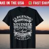 25th Birthday Decoration Legends Were Born In November 1996 T-Shirt