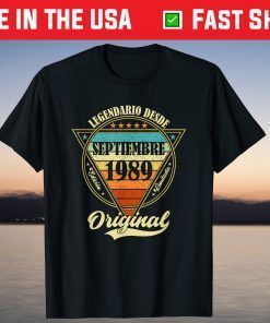 32 Birthday Born in September 1989 Vintage 32 Years T-Shirt