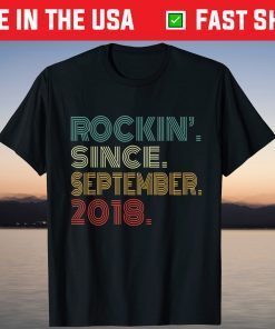 3rd Birthday Rockin' Since September 2018 3 Years Old Shirt