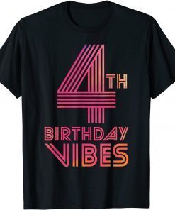 4th Birthday Vibes Colorful 4 Years Old Unisex Shirt