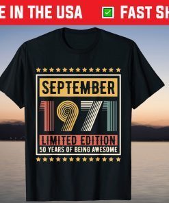 50 Year Old Vintage 1971 Limited Edition 50th Birthday T-Shirt