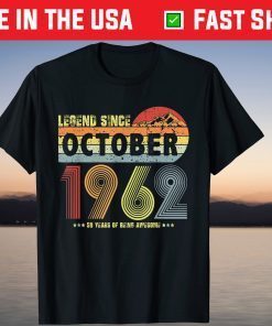 59th Birthday Legend Since October 1962 Vintage 59 Years Old T-Shirt