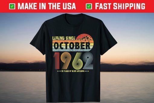 59th Birthday Legend Since October 1962 Vintage 59 Years Old T-Shirt