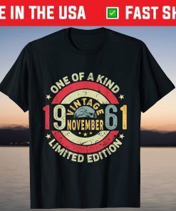 60th Birthday Made In November 1961 60 Years Old T-Shirt