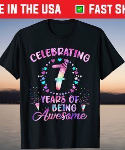 7 Years of Being Awesome 7 Years Old 7th Birthday T-Shirt