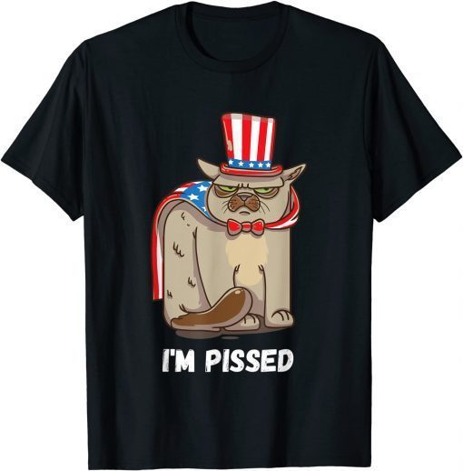 Angry Patriotic Cat USA Flag I'm Pissed USA Cat Us 2021 Shirt