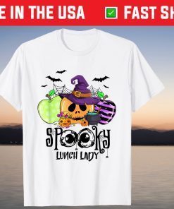 Apples Pumpkin Spooky Lunch Lady Halloween Costume T-Shirt