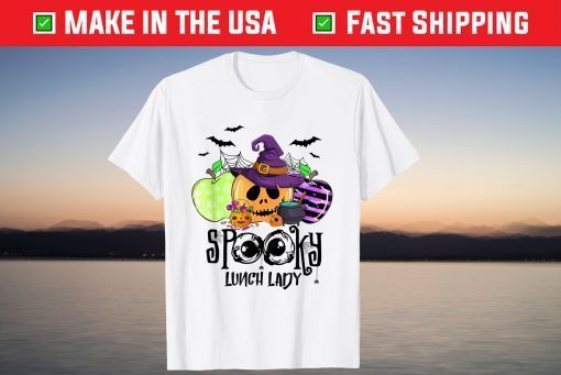 Apples Pumpkin Spooky Lunch Lady Halloween Costume T-Shirt