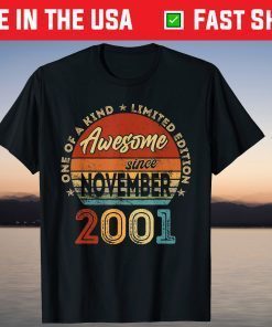 Awesome November 2001 20th Bithday 20 Year Old T-Shirt