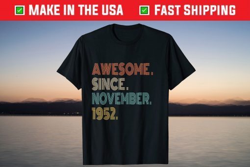 Awesome Since November 1952 69th Birthday T-Shirt