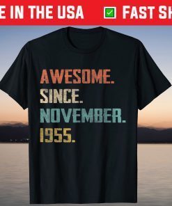 Awesome Since November 1955 66th Birthday T-Shirt