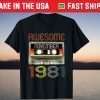 Awesome Since November 1981 Vintage 40th Birthday T-Shirt