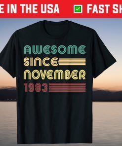 Awesome Since November 1983 Vintage 1983 38th Birthday Unisex Shirt