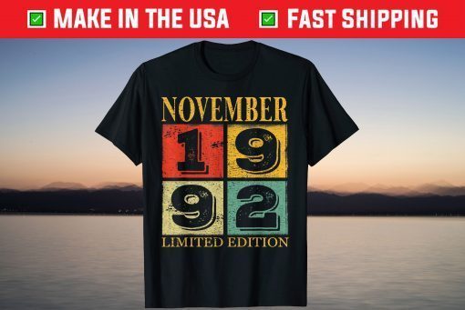 Awesome Since November 1992 29th Birthday 29 Years Old T-Shirt