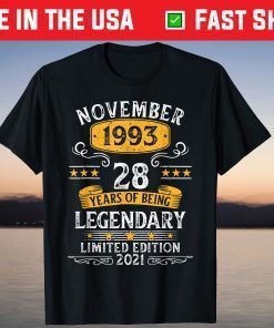 Awesome Since November 1993 28th Birthday 28 Years Old T-Shirt