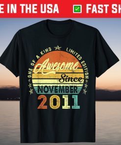 Awesome Since November 2011 10th Birthday 10 Years Old Gift T-Shirt