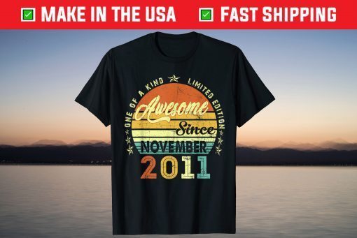 Awesome Since November 2011 10th Birthday 10 Years Old Gift T-Shirt