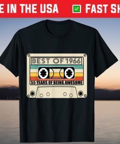 Best Off 1966 55 Years Of Being Awesome 60th Birthday T-Shirt