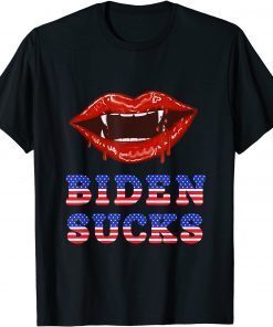 Biden Sucks Sexy Lips Blood and Fangs Vampire Halloween Unisex Shirt